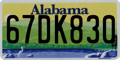 AL license plate 67DK830