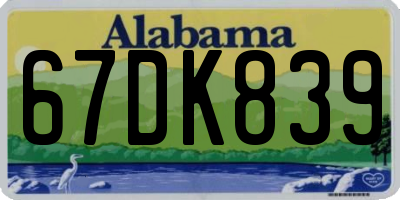AL license plate 67DK839