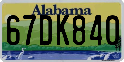 AL license plate 67DK840