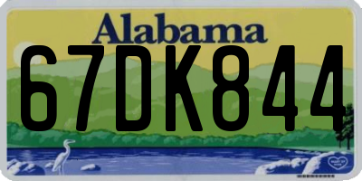 AL license plate 67DK844