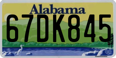 AL license plate 67DK845
