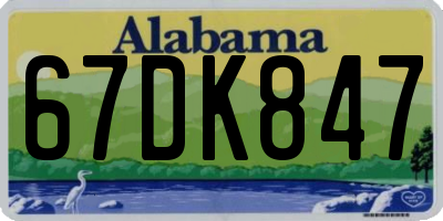 AL license plate 67DK847