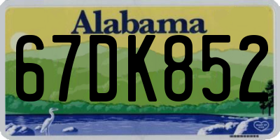 AL license plate 67DK852