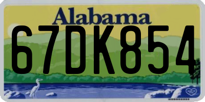 AL license plate 67DK854