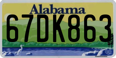 AL license plate 67DK863