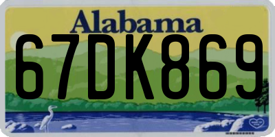 AL license plate 67DK869