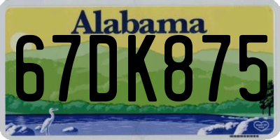 AL license plate 67DK875