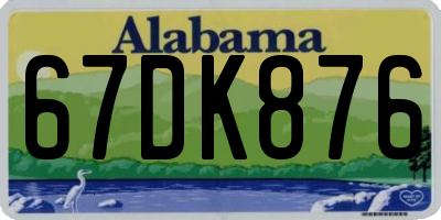 AL license plate 67DK876