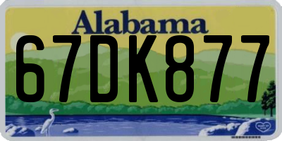 AL license plate 67DK877