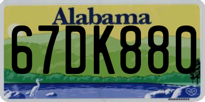 AL license plate 67DK880
