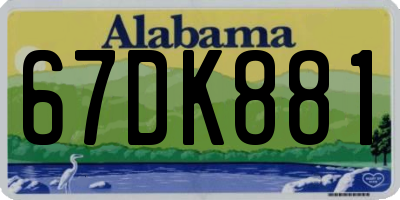 AL license plate 67DK881