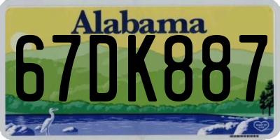 AL license plate 67DK887