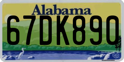 AL license plate 67DK890