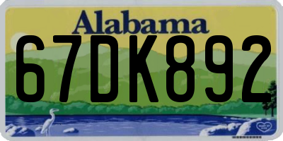 AL license plate 67DK892