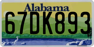 AL license plate 67DK893