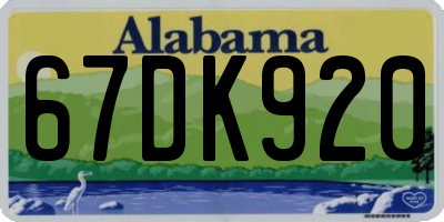 AL license plate 67DK920