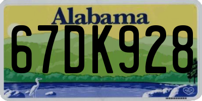 AL license plate 67DK928