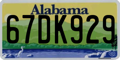 AL license plate 67DK929