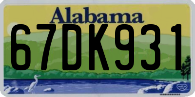 AL license plate 67DK931