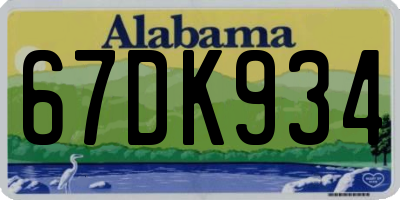 AL license plate 67DK934