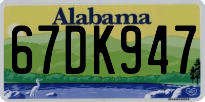 AL license plate 67DK947