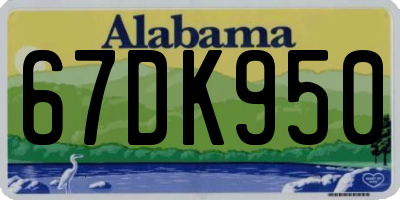 AL license plate 67DK950