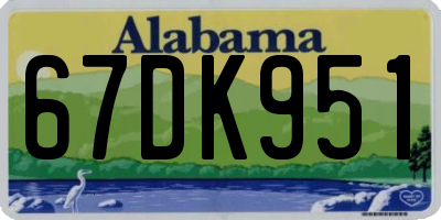 AL license plate 67DK951