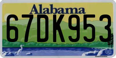 AL license plate 67DK953