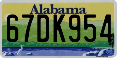 AL license plate 67DK954