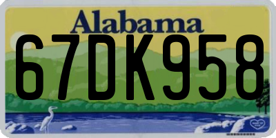 AL license plate 67DK958