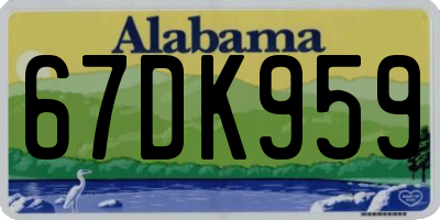 AL license plate 67DK959