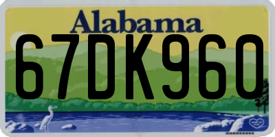 AL license plate 67DK960