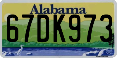 AL license plate 67DK973