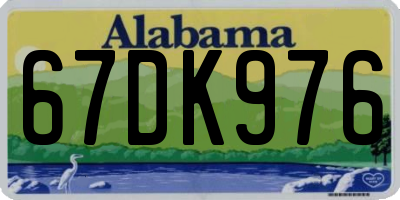 AL license plate 67DK976