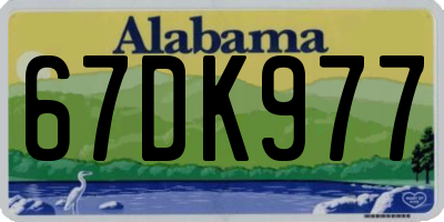 AL license plate 67DK977