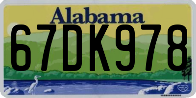 AL license plate 67DK978