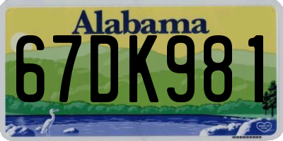 AL license plate 67DK981