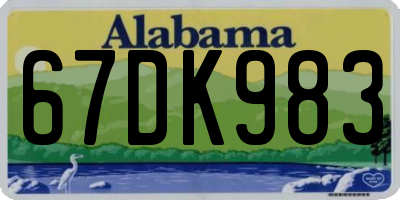 AL license plate 67DK983