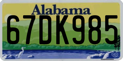 AL license plate 67DK985