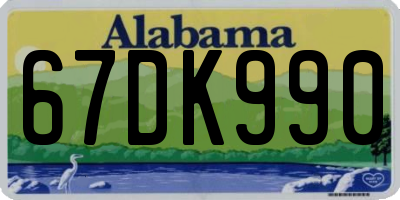 AL license plate 67DK990