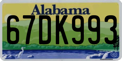 AL license plate 67DK993