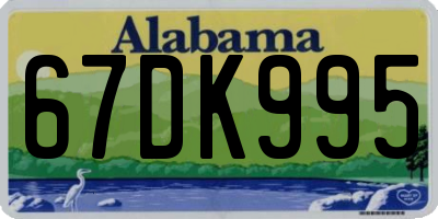 AL license plate 67DK995