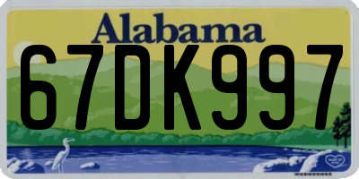AL license plate 67DK997