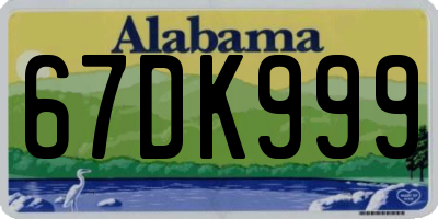 AL license plate 67DK999
