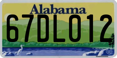 AL license plate 67DL012