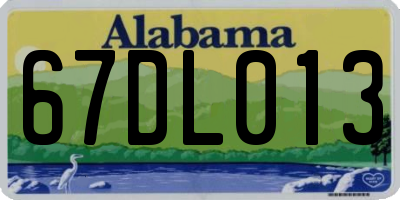 AL license plate 67DL013