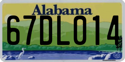 AL license plate 67DL014