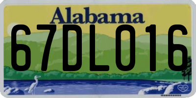 AL license plate 67DL016