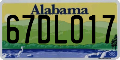 AL license plate 67DL017