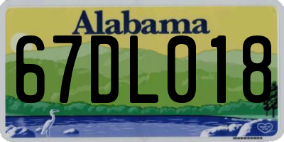 AL license plate 67DL018